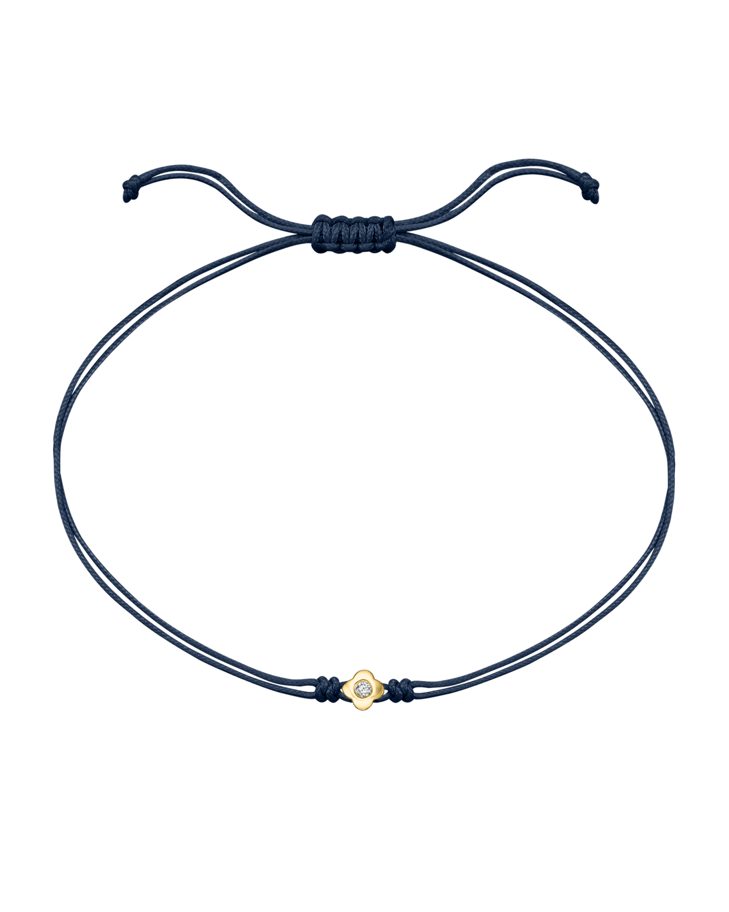 Lucky String Of Love - 14K Yellow Gold Bracelets 14K Solid Gold Navy Blue 