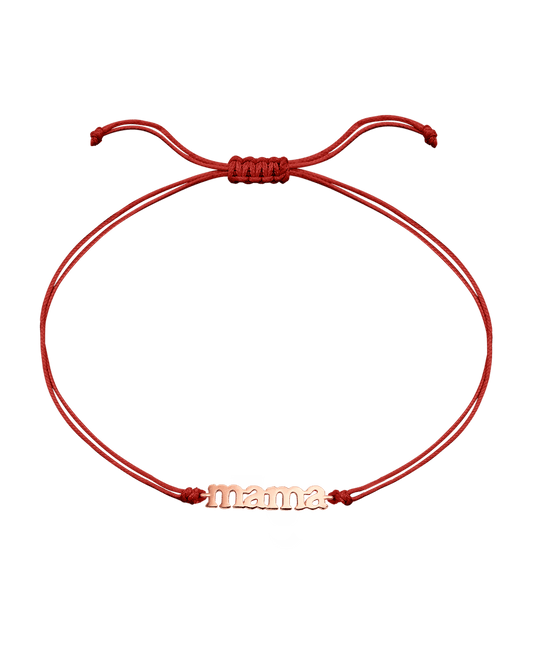 Mama String of Love - 14K Rose Gold Bracelets magal-dev Red Non Paved 