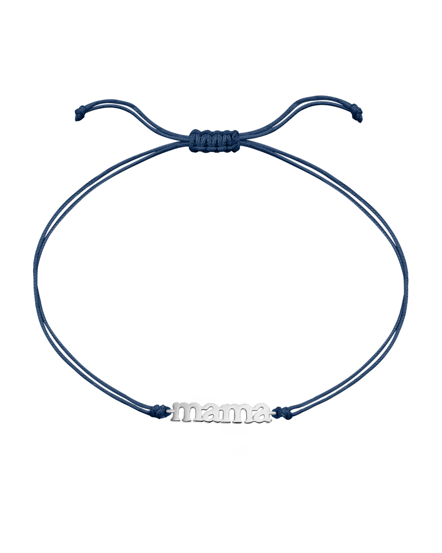 Mama String of Love - 14K White Gold Bracelets magal-dev Indigo Non Paved 