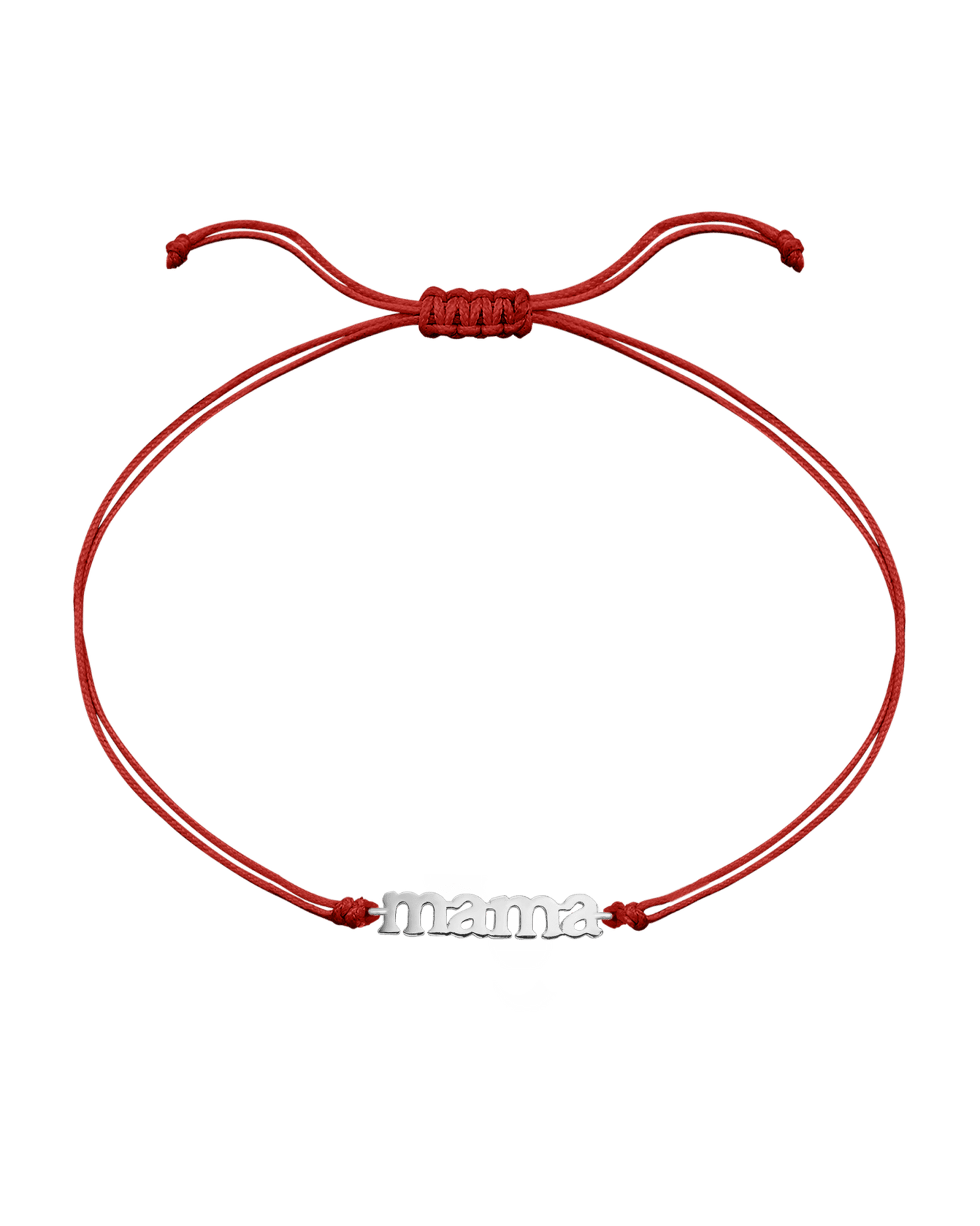 Mama String of Love - 14K White Gold Bracelets magal-dev Red Non Paved 