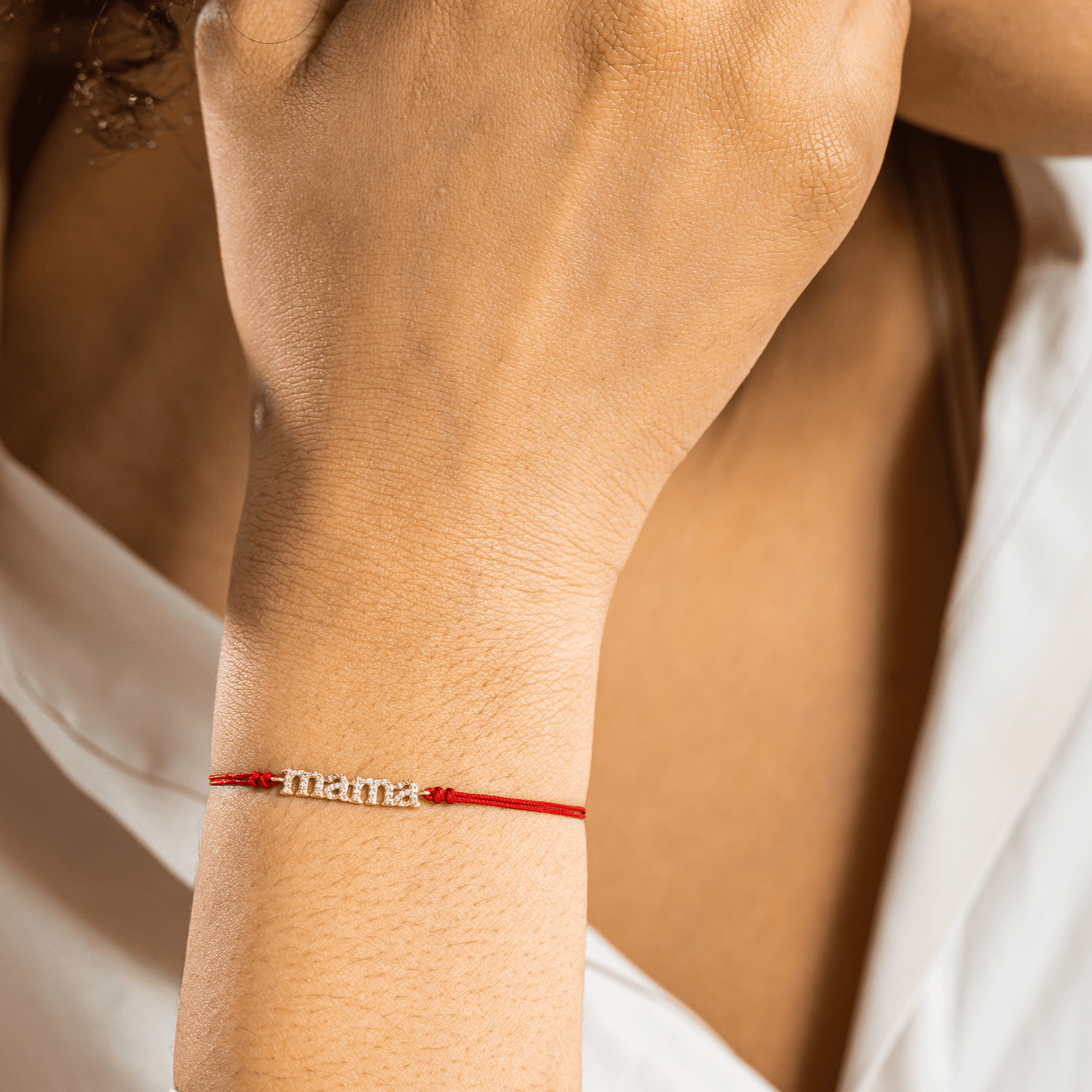 Mama String of Love - 14K White Gold Bracelets magal-dev 