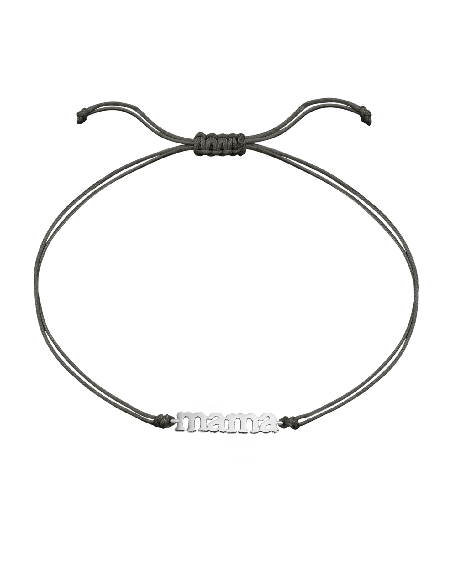 Mama String of Love - 14K White Gold Bracelets magal-dev Grey Non Paved 