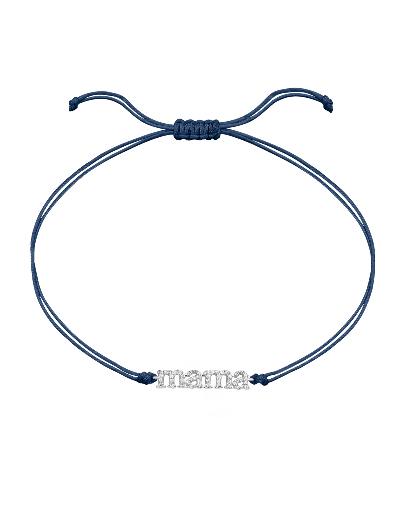 Mama String of Love - 14K White Gold Bracelets magal-dev Indigo Paved (+$140) 