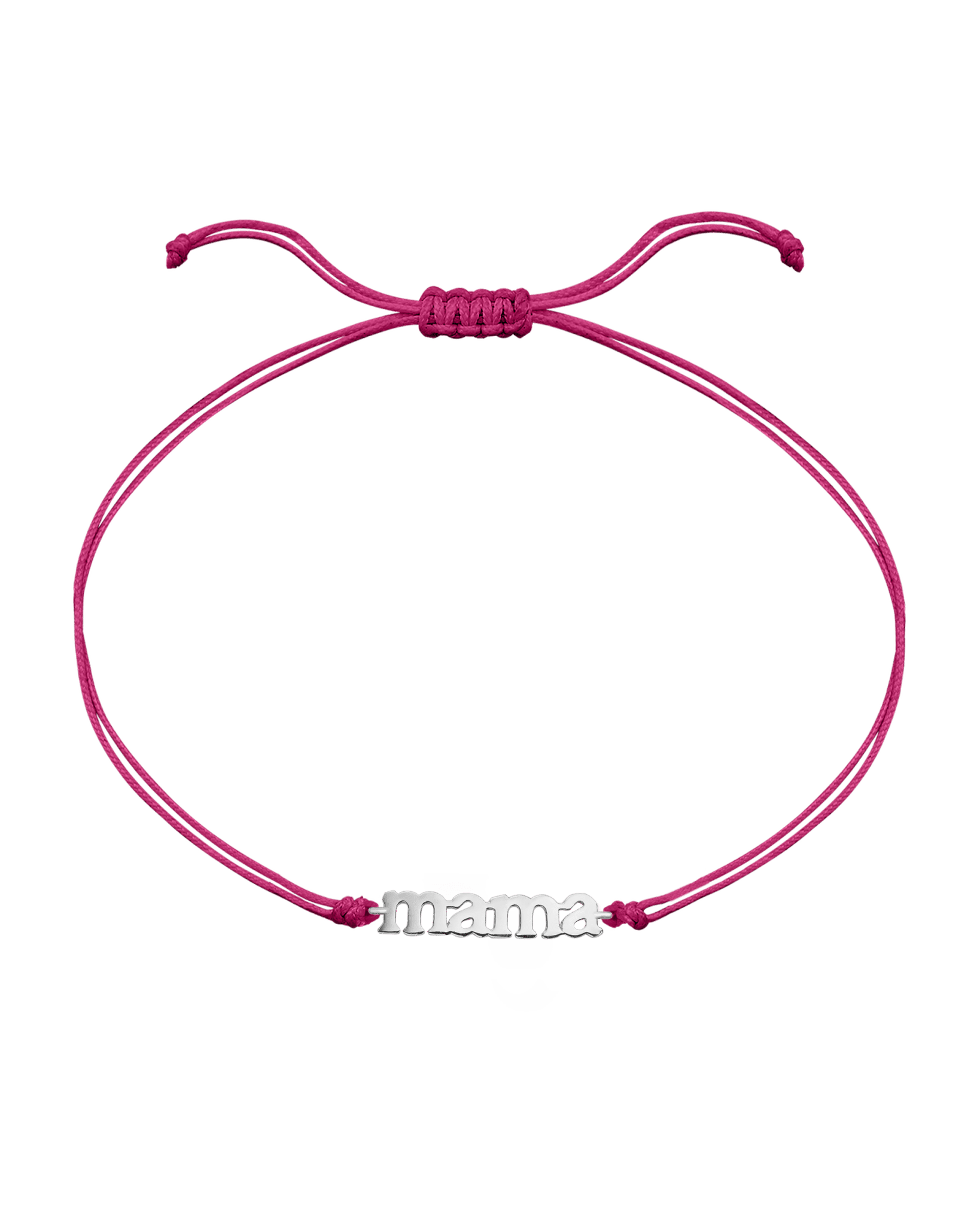 Mama String of Love - 14K White Gold Bracelets magal-dev Pink Non Paved 