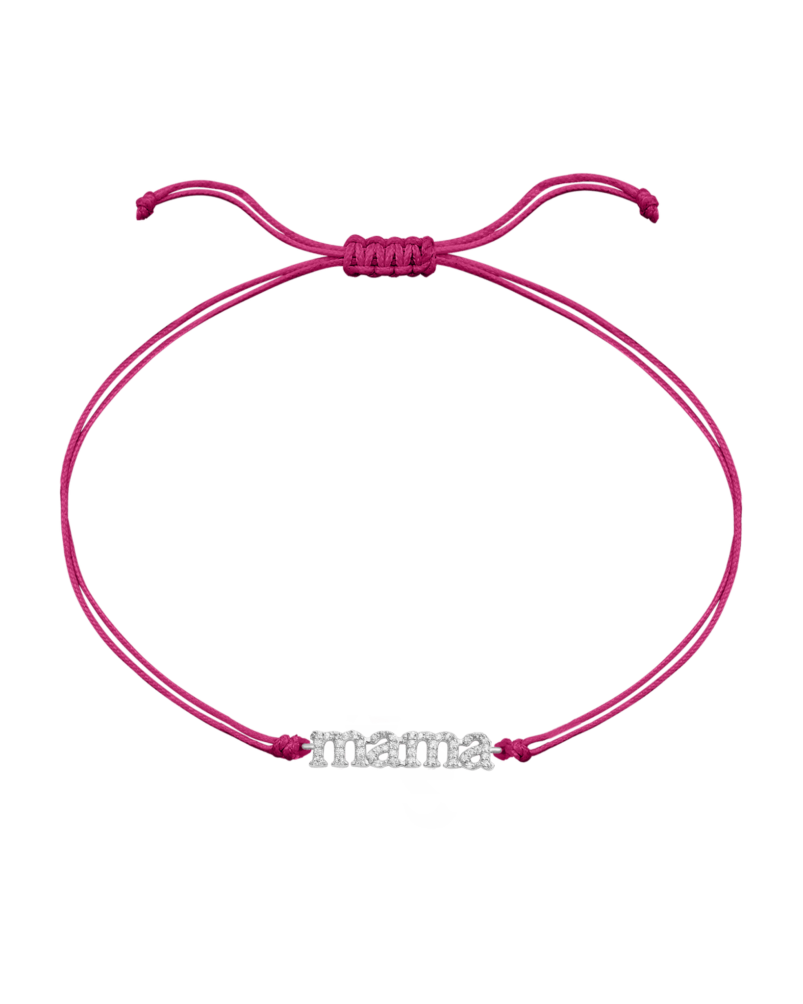 Mama String of Love - 14K White Gold Bracelets magal-dev Pink Paved (+$140) 