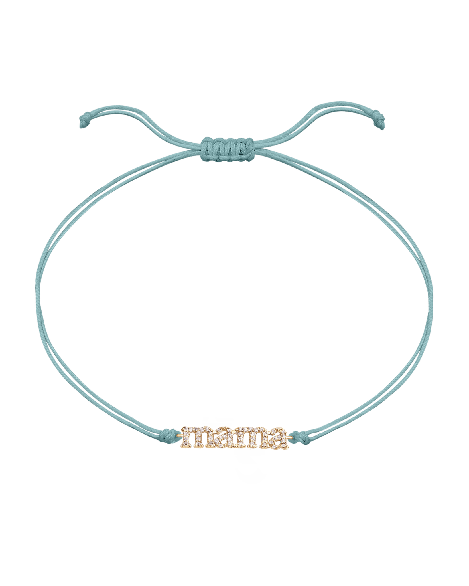 Mama String of Love - 14K Yellow Gold Bracelets magal-dev Turquoise Paved (+$140) 