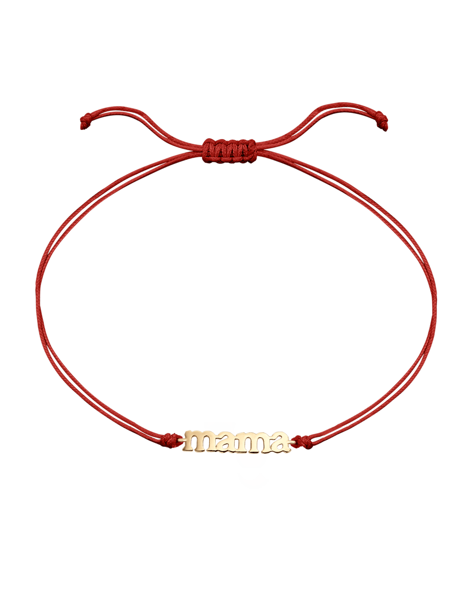 Mama String of Love - 14K Yellow Gold Bracelets magal-dev Red Non Paved 