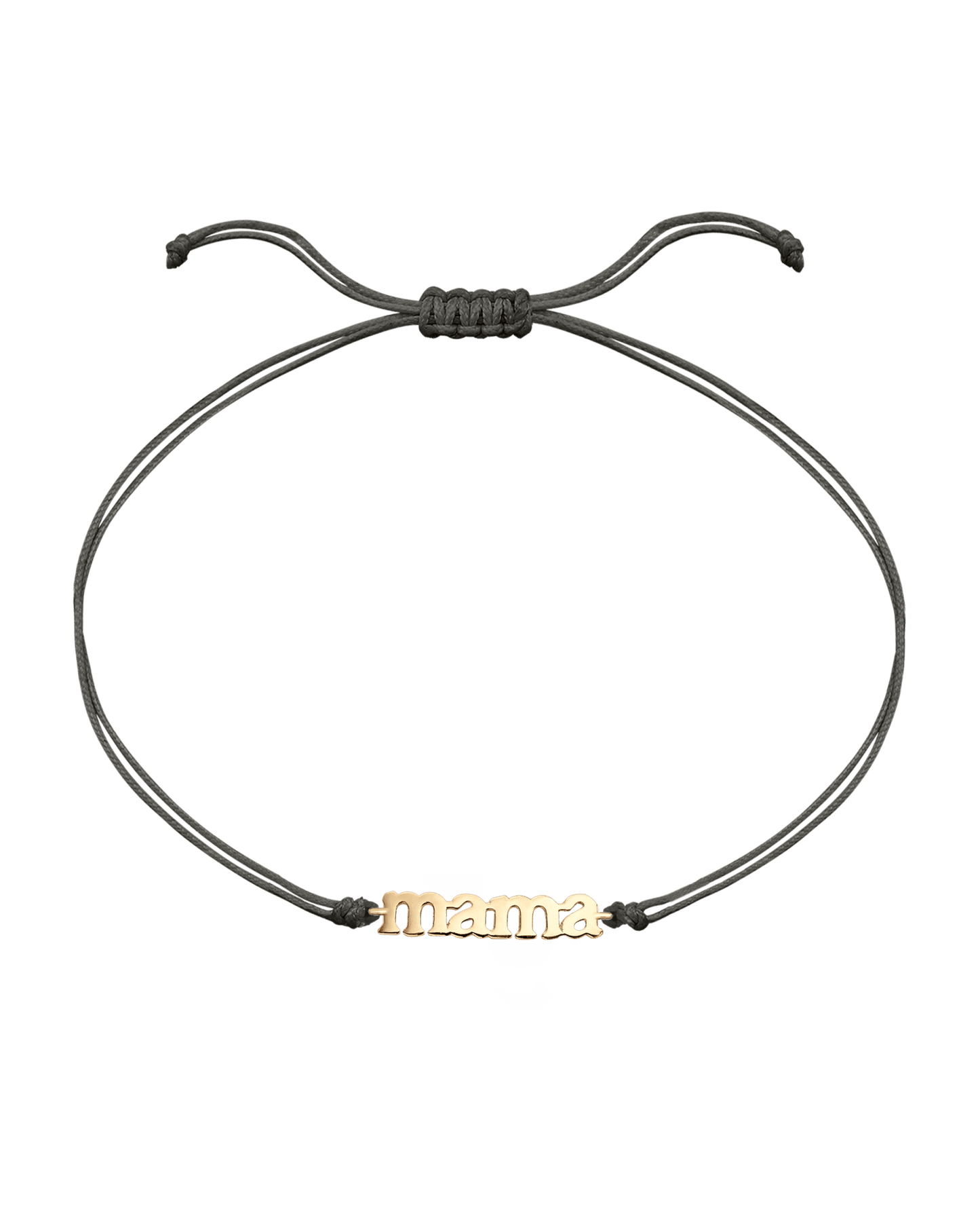 Mama String of Love - 14K Yellow Gold Bracelets magal-dev Grey Non Paved 