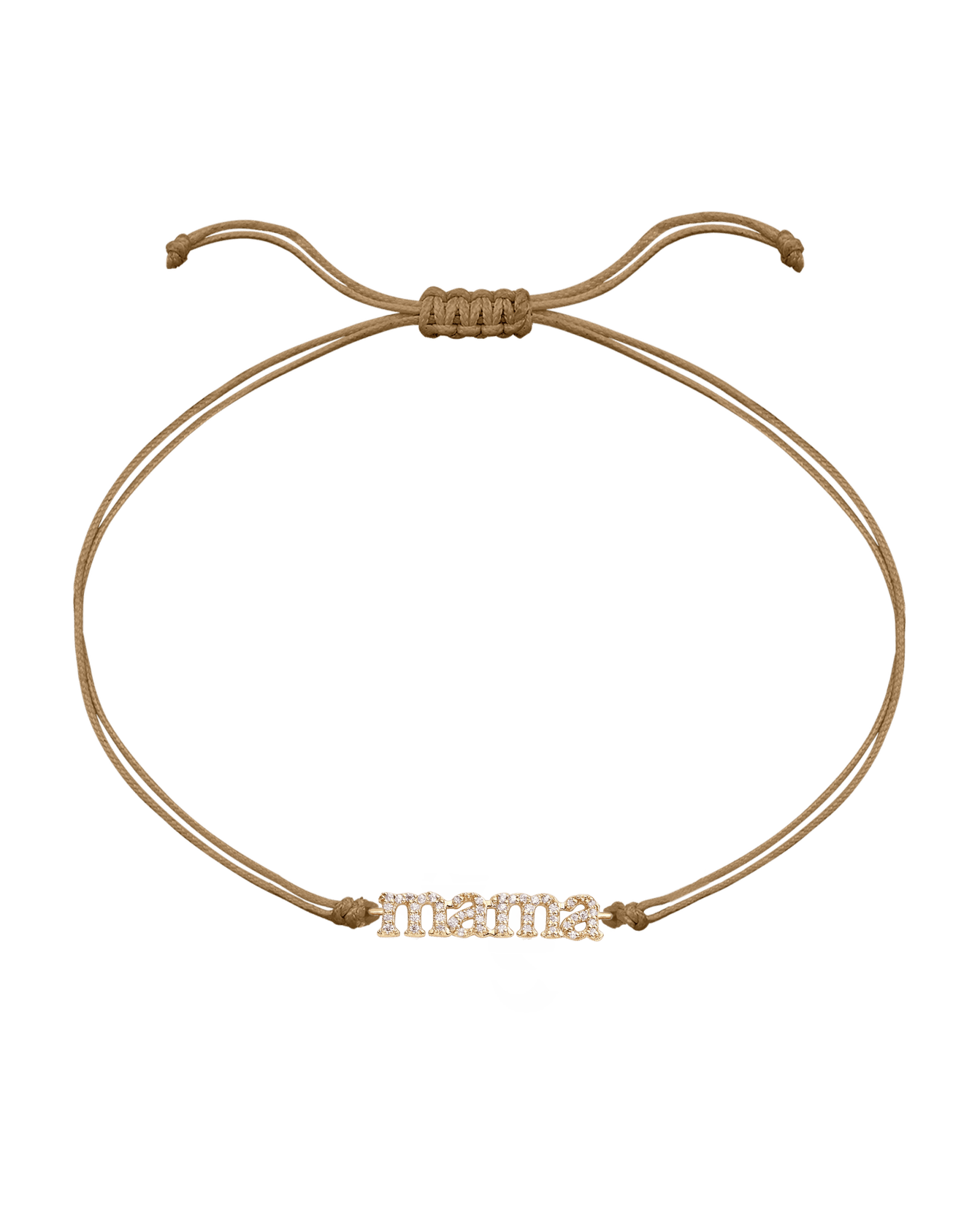 Mama String of Love - 14K Yellow Gold Bracelets magal-dev Camel Paved (+$140) 