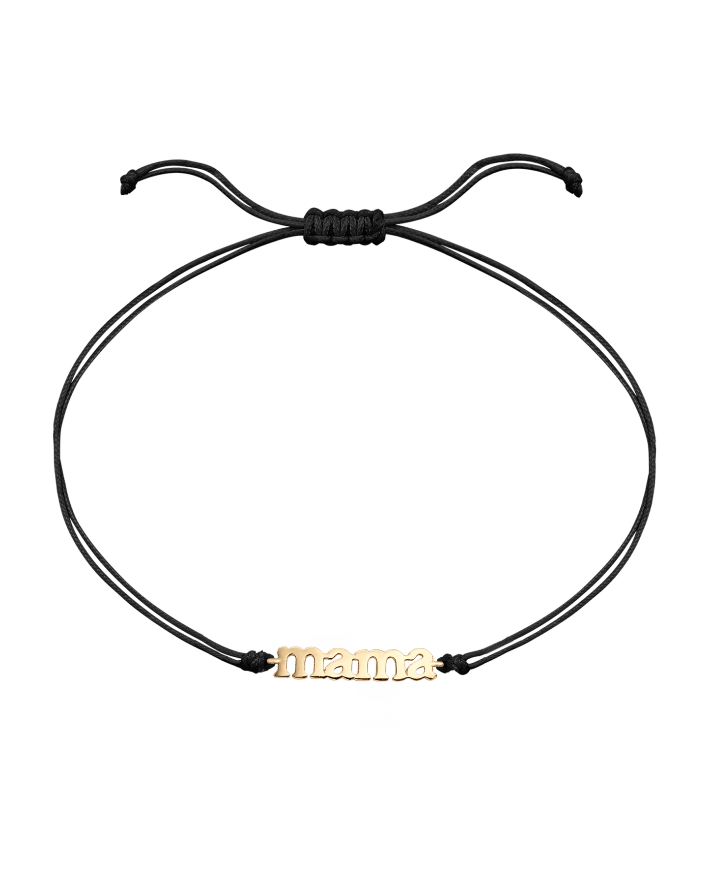 Mama String of Love - 14K Yellow Gold Bracelets magal-dev Black Non Paved 