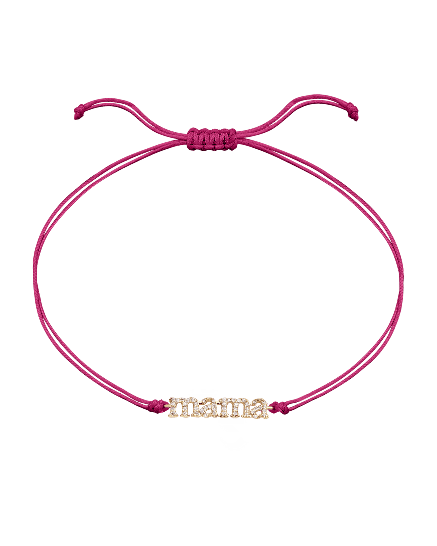 Mama String of Love - 14K Yellow Gold Bracelets magal-dev Pink Paved (+$140) 