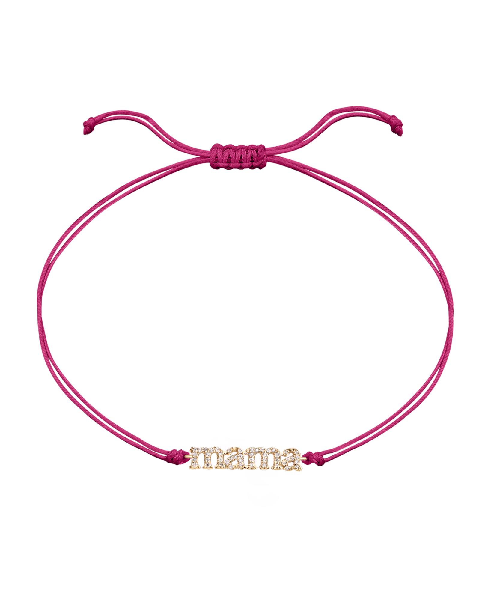 Mama String of Love - 14K Yellow Gold Bracelets magal-dev Pink Paved (+$140) 