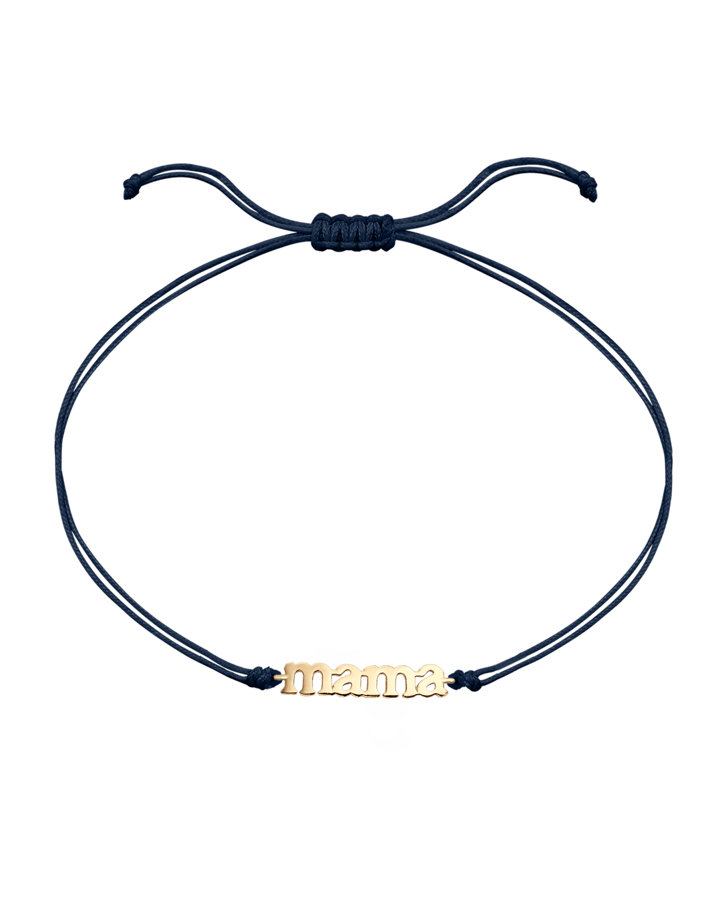 Mama String of Love - 14K Yellow Gold Bracelets magal-dev Navy Blue Non Paved 