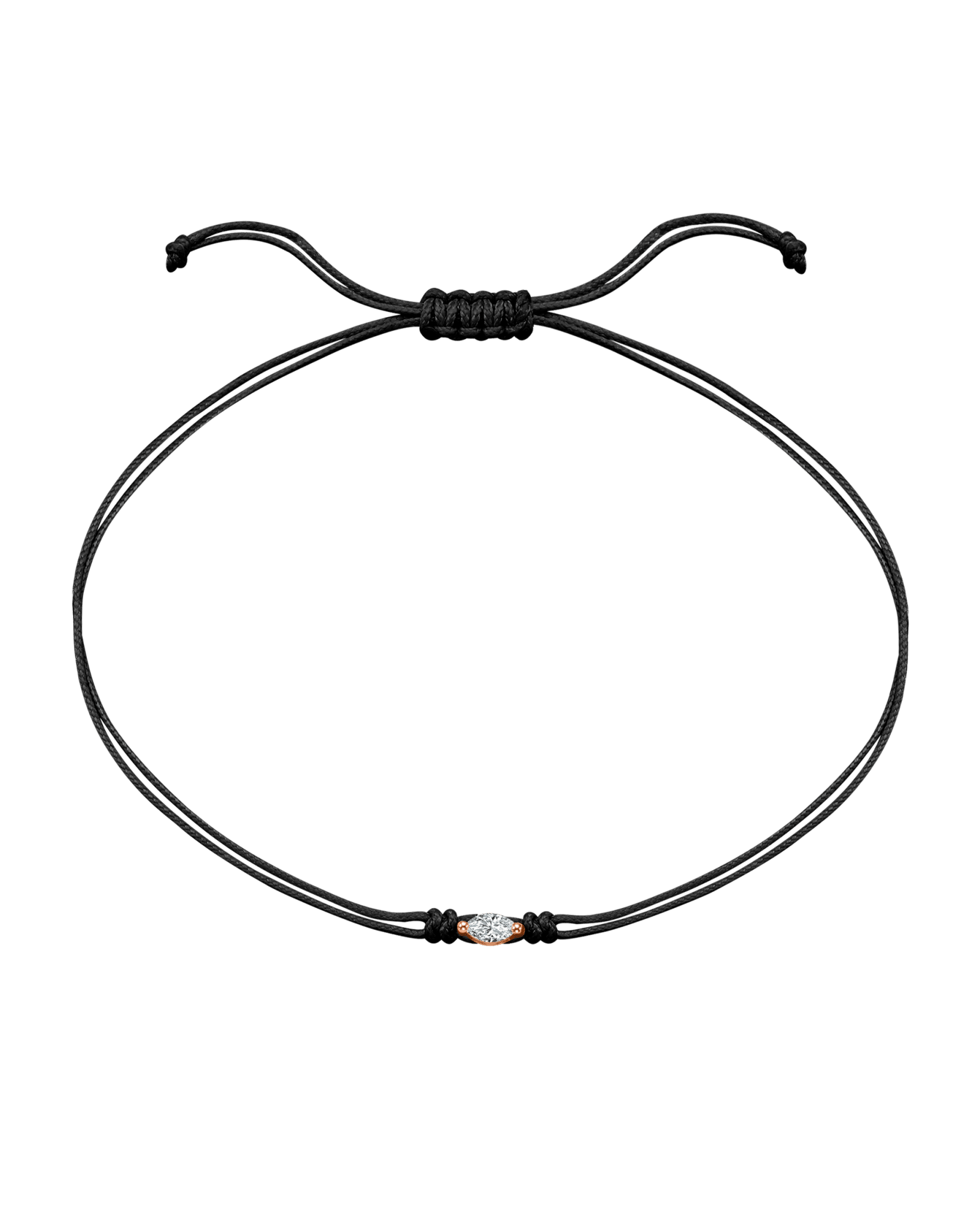 Marquise Diamond String Of Love - 14K Rose Gold Bracelets 14K Solid Gold Black 