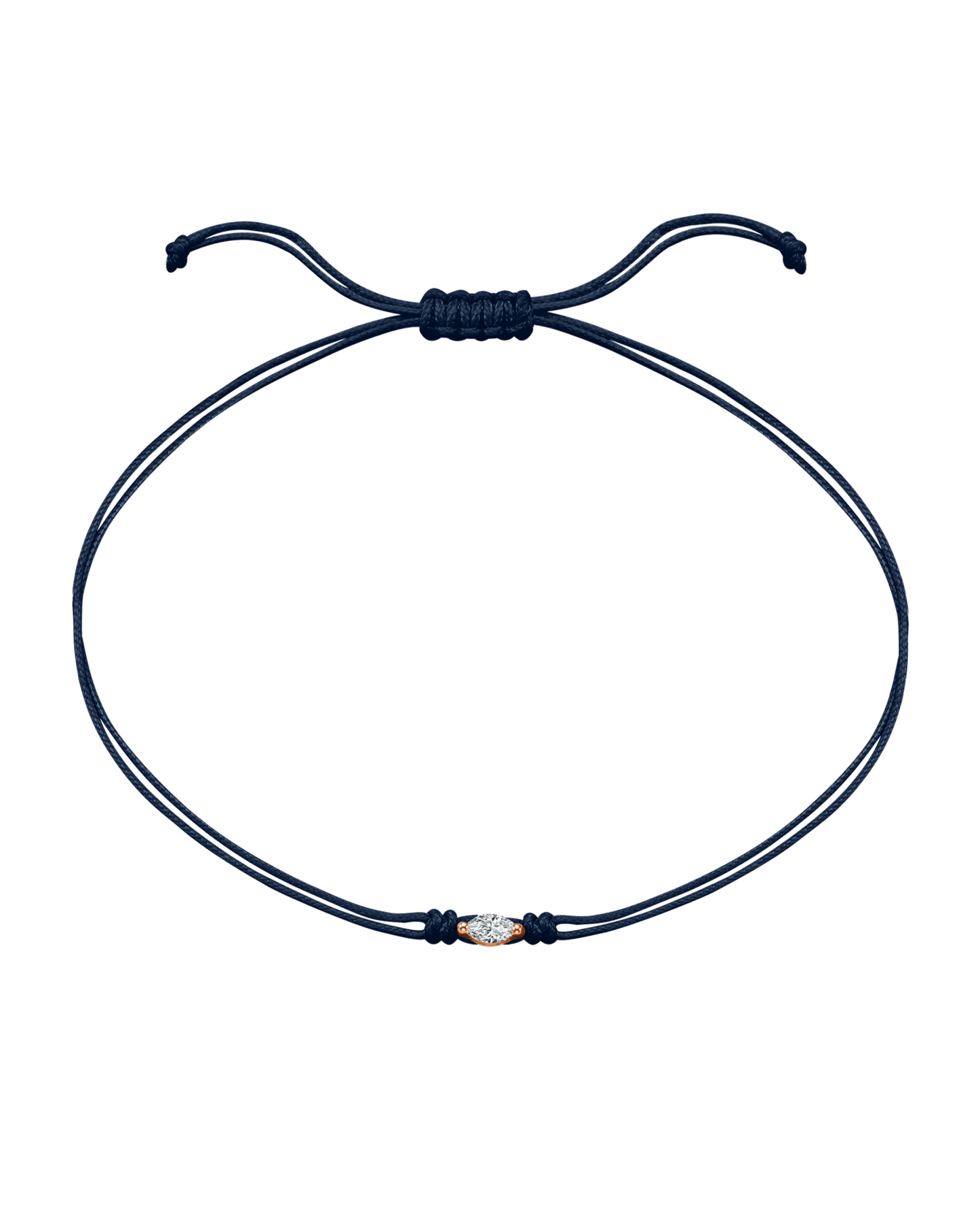Marquise Diamond String Of Love - 14K Rose Gold Bracelets 14K Solid Gold Navy Blue 