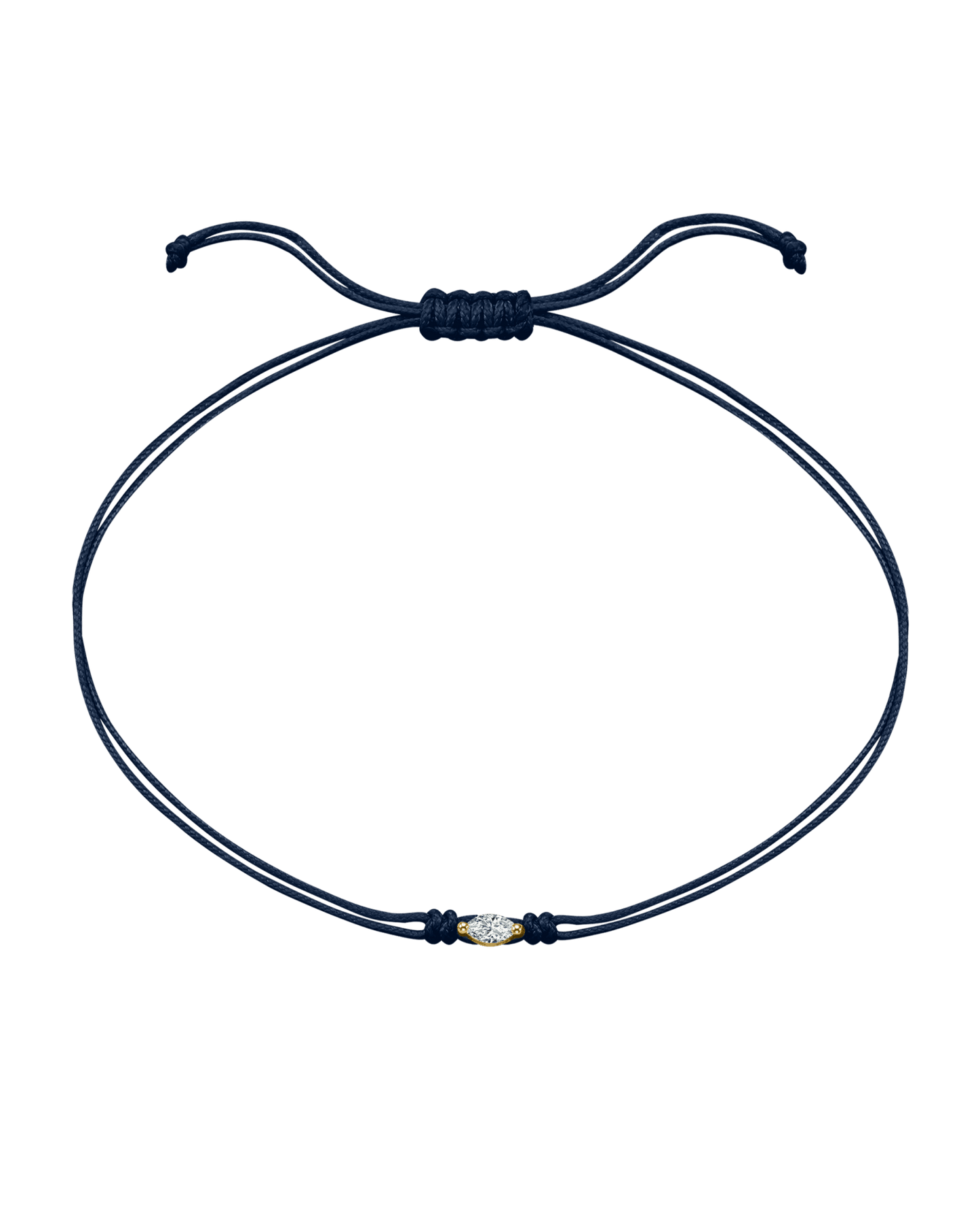 Marquise Diamond String Of Love - 14K Yellow Gold Bracelets 14K Solid Gold Navy Blue 