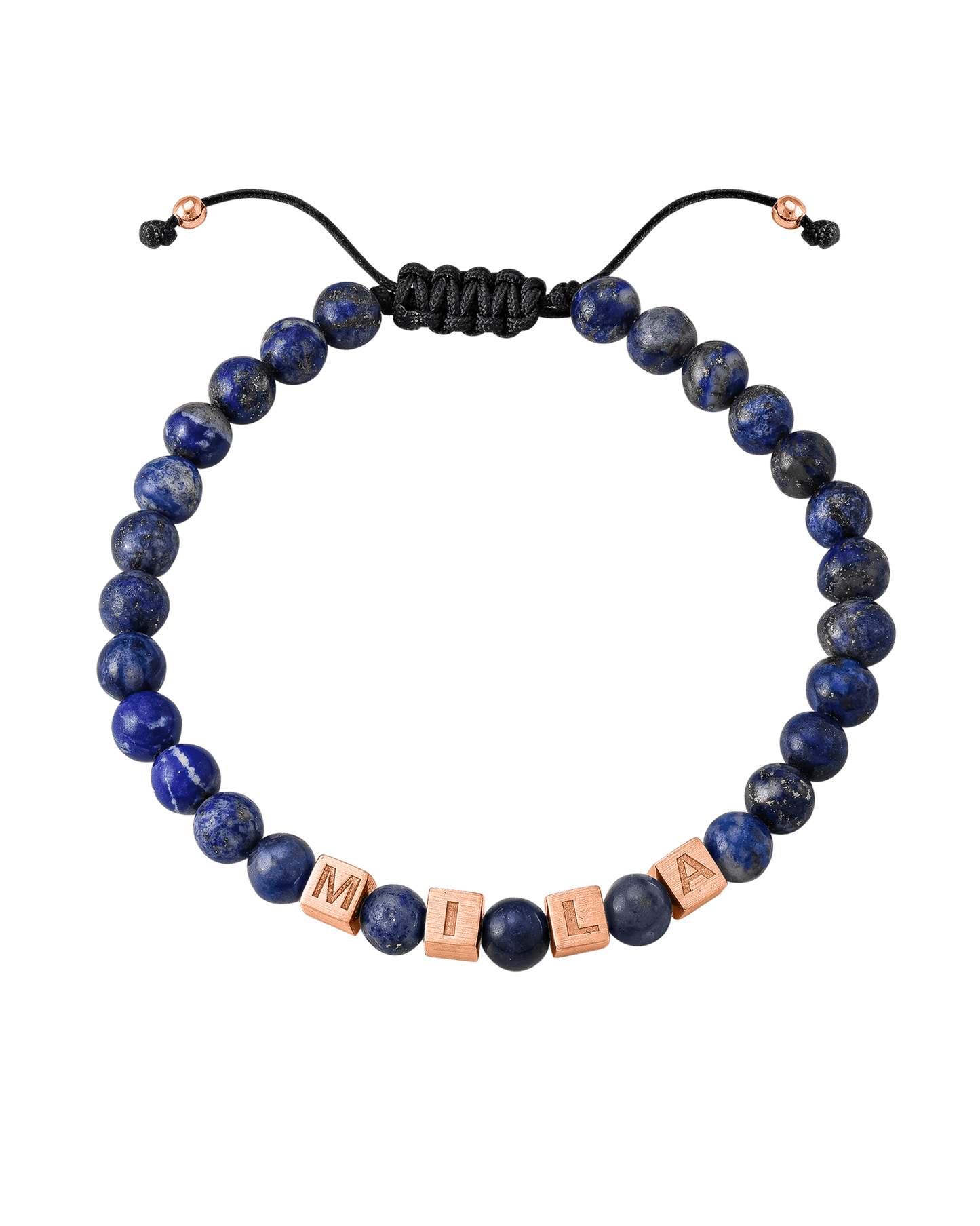 Men’s Alpha Block Bracelet - 18K Rose Vermeil Bracelets magal-dev Blue Sodalite 1 