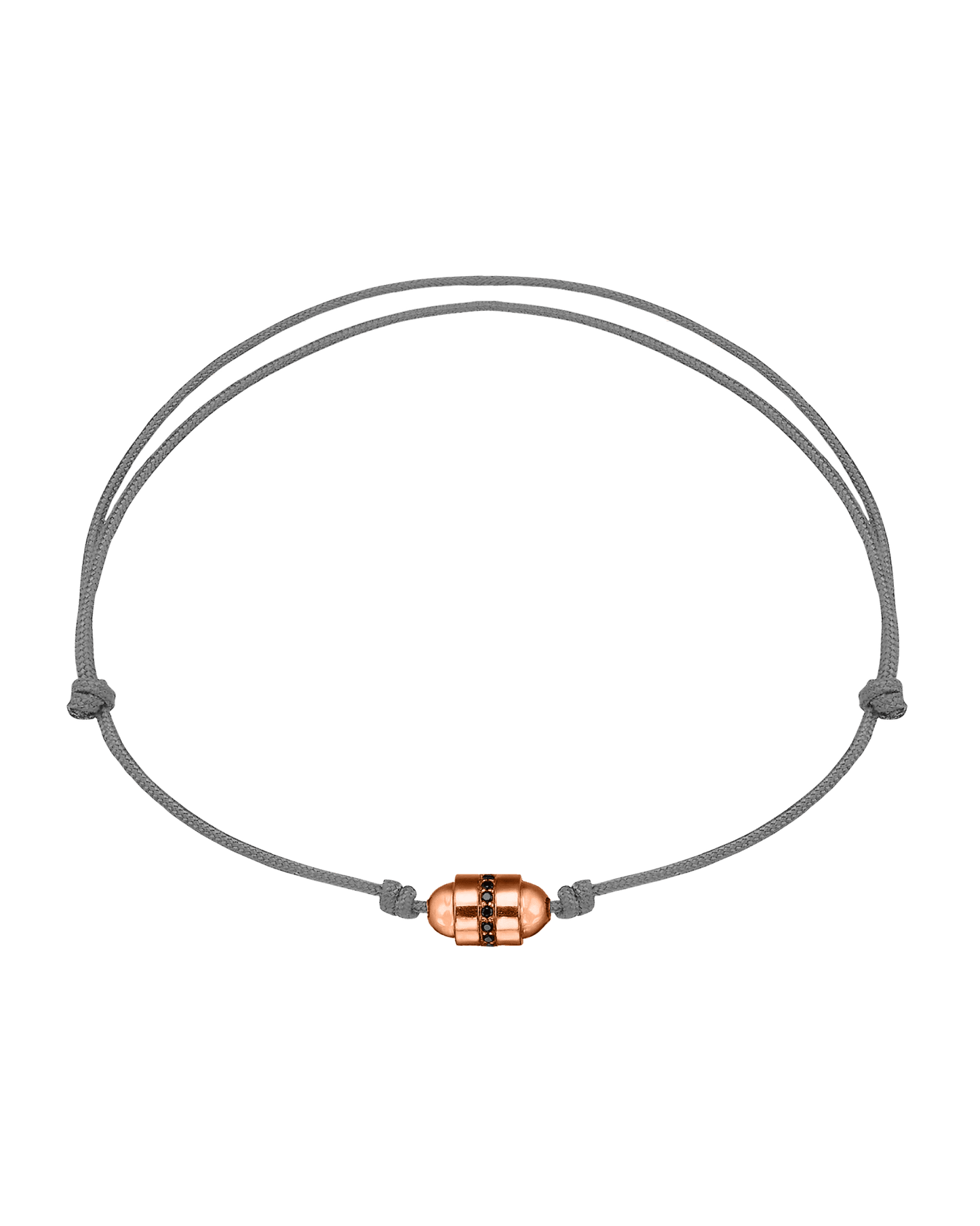 Men's Black Diamond Talisman Bracelet - 14K Rose Gold Bracelets magal-dev Grey 