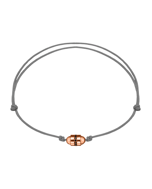 Men's Black Diamond Talisman Bracelet - 14K Rose Gold Bracelets magal-dev Grey 