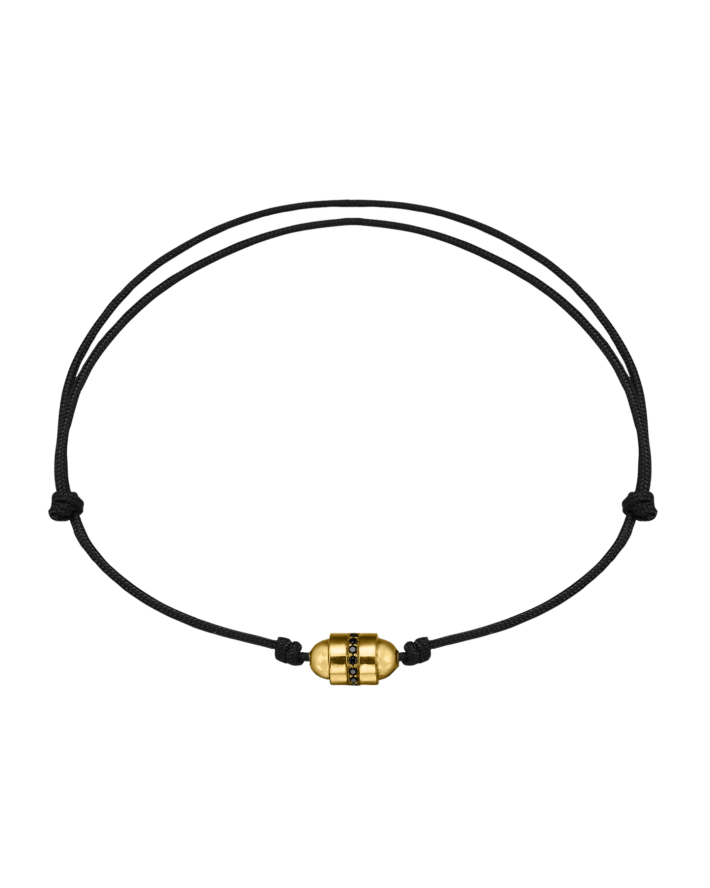Men's Black Diamond Talisman Bracelet - 14K Yellow Gold Bracelets magal-dev Black 