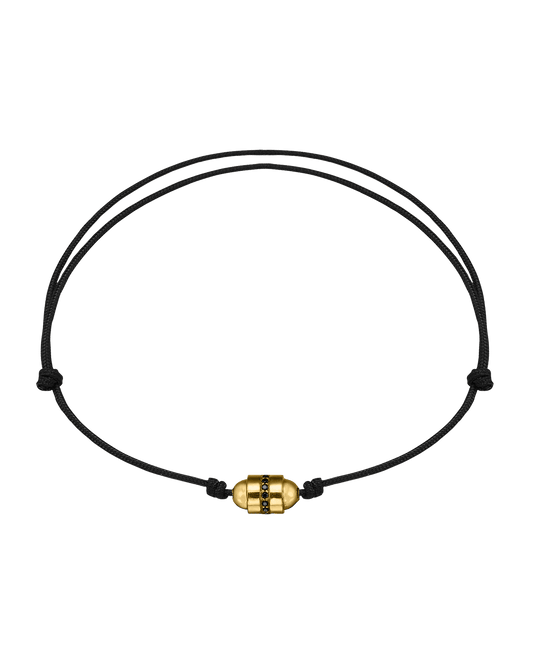 Men's Black Diamond Talisman Bracelet - 14K Yellow Gold Bracelets magal-dev Black 