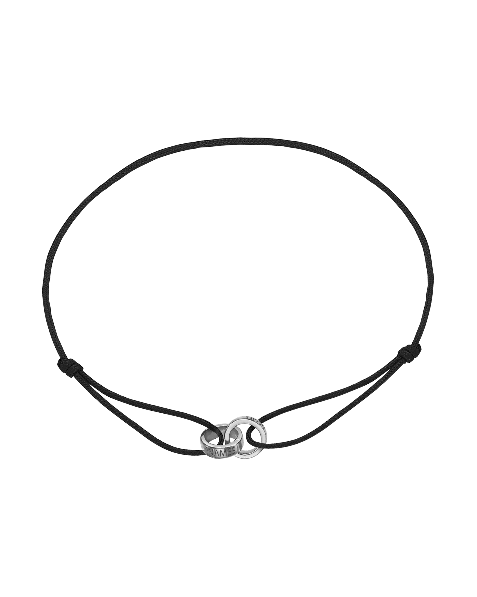 Men's Forever Engravable Link(s) Bracelet - 14K White Gold Bracelets magal-dev Black 2 Links 