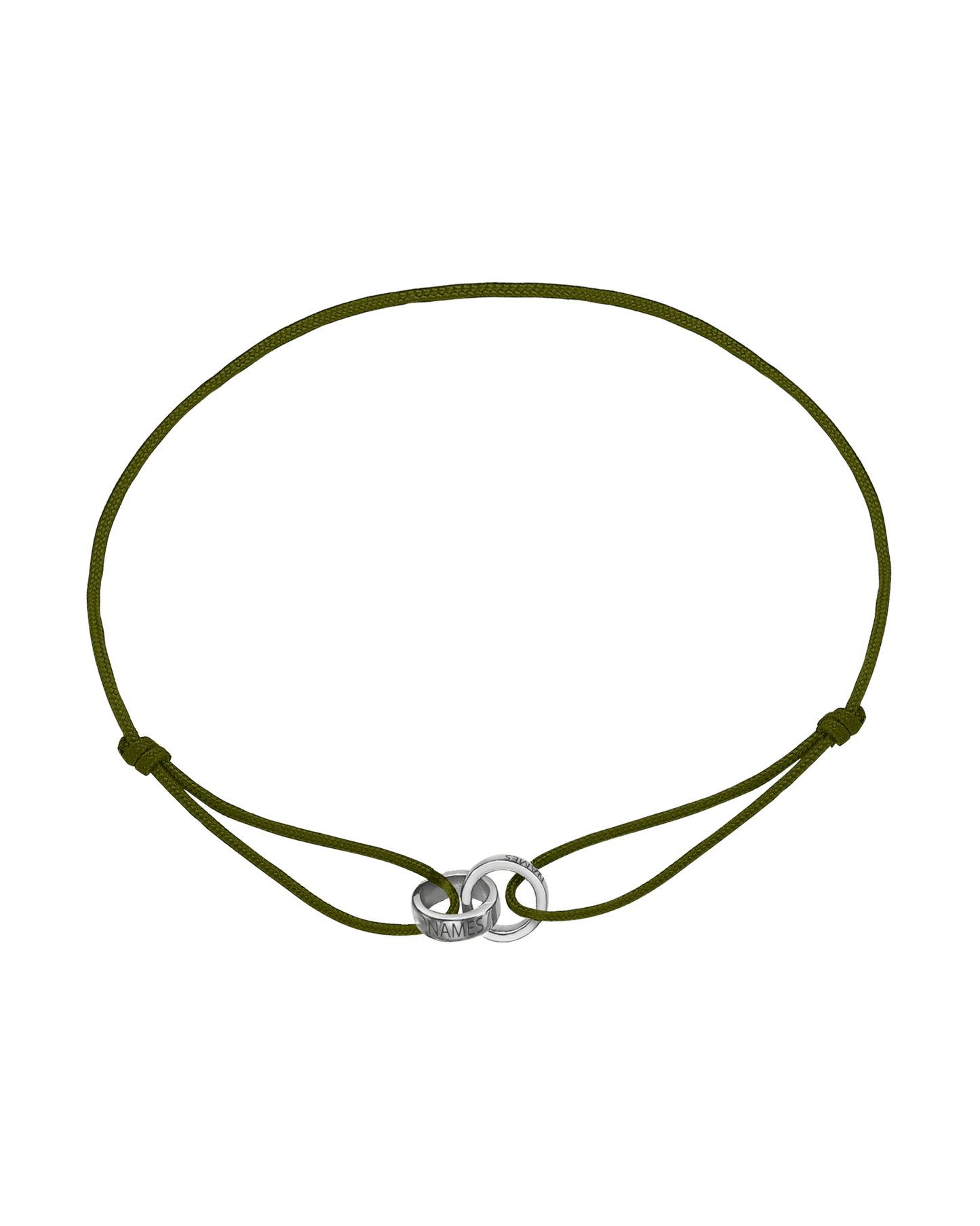 Men's Forever Engravable Link(s) Bracelet - 14K White Gold Bracelets magal-dev Khaki 2 Links 