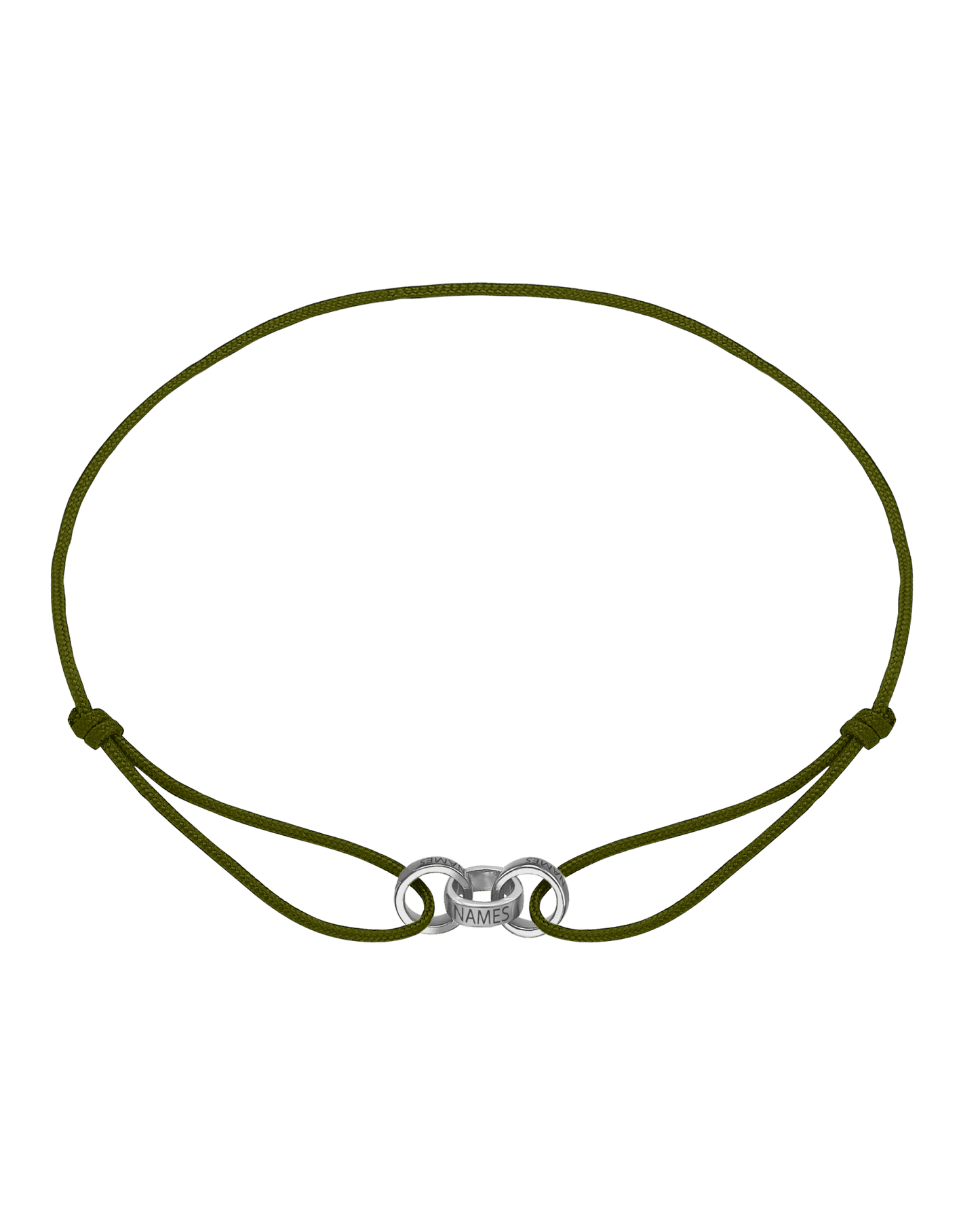 Men's Forever Engravable Link(s) Bracelet - 14K White Gold Bracelets magal-dev Khaki 3 Links 