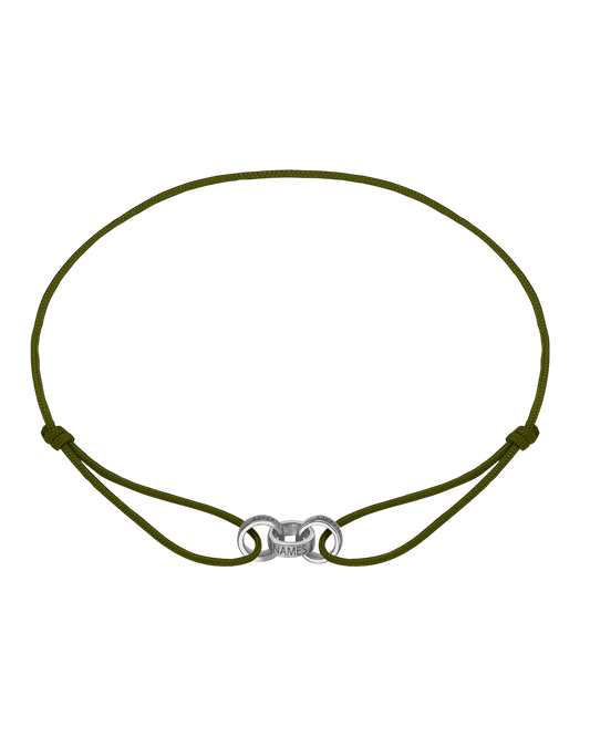 Men's Forever Engravable Link(s) Bracelet - 14K White Gold Bracelets magal-dev Khaki 3 Links 