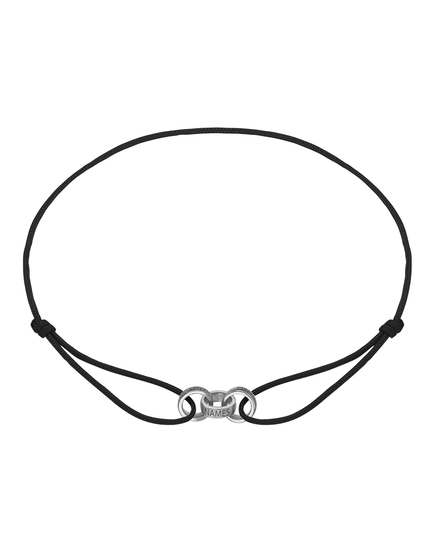 Men's Forever Engravable Link(s) Bracelet - 14K White Gold Bracelets magal-dev Black 3 Links 