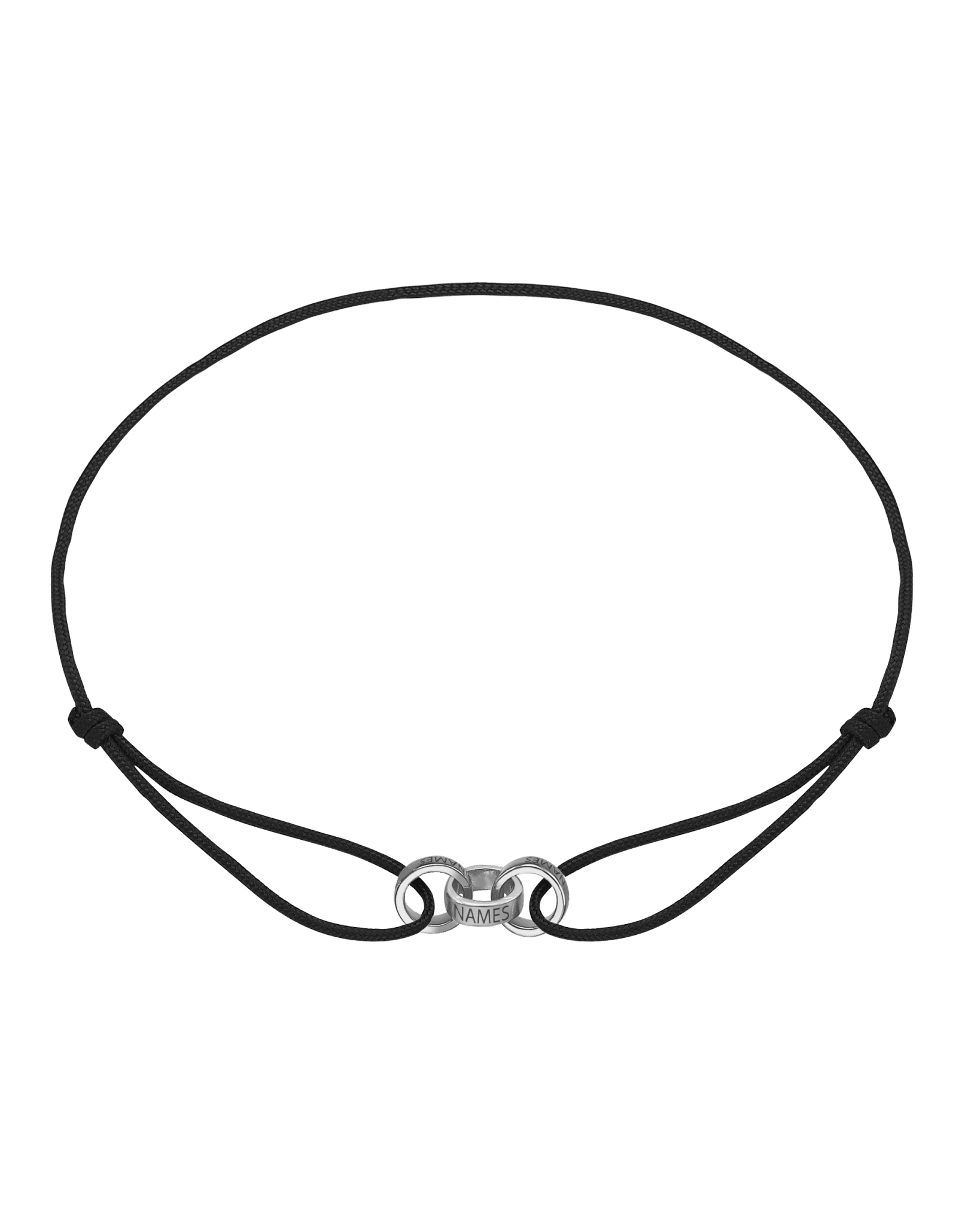 Men's Forever Engravable Link(s) Bracelet - 14K White Gold Bracelets magal-dev Black 3 Links 