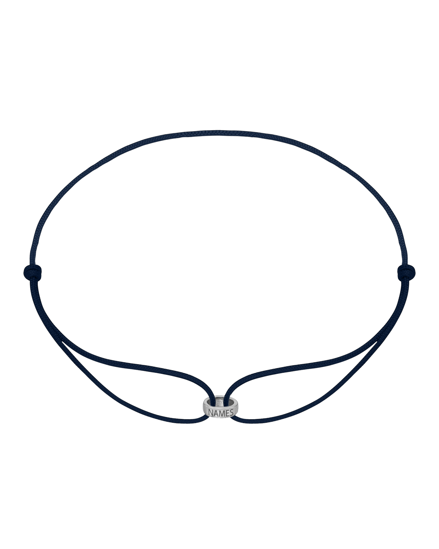 Men's Forever Engravable Link(s) Bracelet - 14K White Gold Bracelets magal-dev Navy Blue 1 Link 