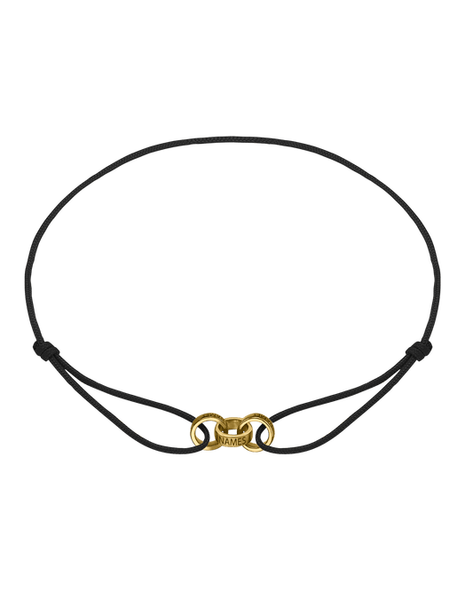 Men's Forever Engravable Link(s) Bracelet - 14K Yellow Gold Bracelets magal-dev Black 3 Links 