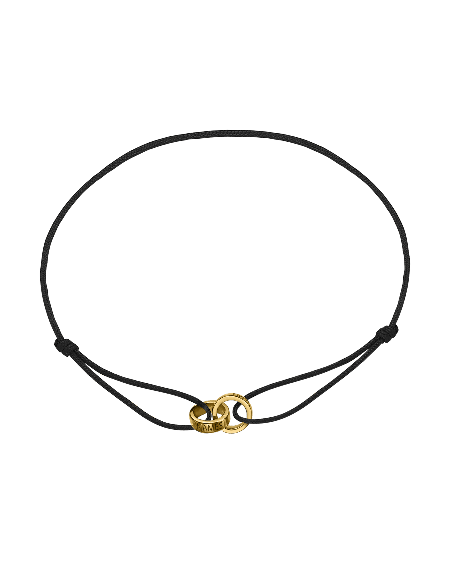 Men's Forever Engravable Link(s) Bracelet - 14K Yellow Gold Bracelets magal-dev Black 2 Links 