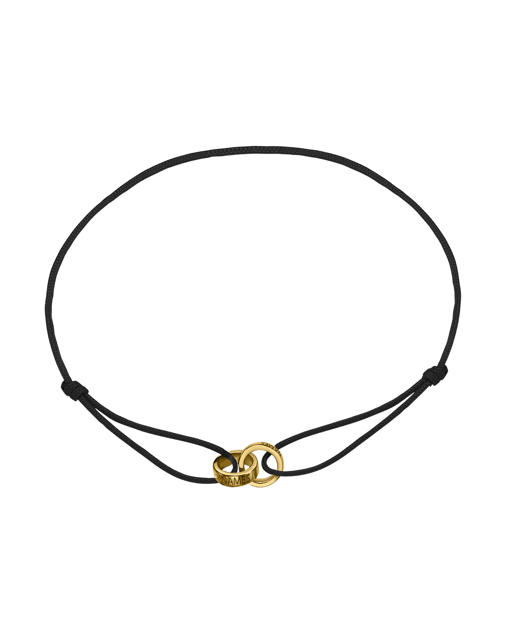 Men's Forever Engravable Link(s) Bracelet - 14K Yellow Gold Bracelets magal-dev Black 2 Links 