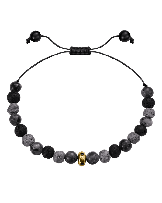 Men's Grey Lava Bead Bracelet - 14K Rose Gold Bracelets magal-dev 