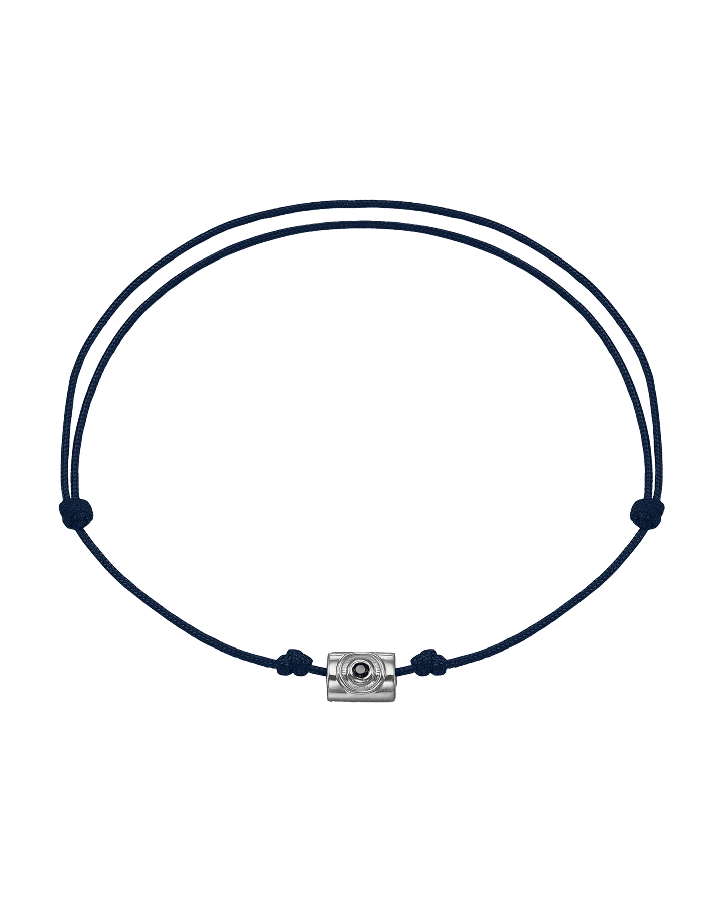 Men's Sapphire Santorini Evil Eye Bracelet - 14K White Gold Bracelets magal-dev Navy Blue 