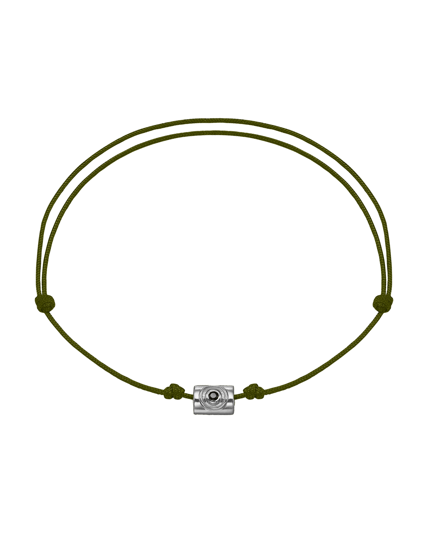 Men's Sapphire Santorini Evil Eye Bracelet - 14K White Gold Bracelets magal-dev Dark Green 