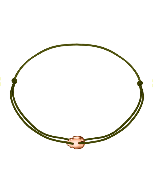 Men's Skull Cast Bracelet - 14K Rose Gold Bracelets magal-dev Dark Green 