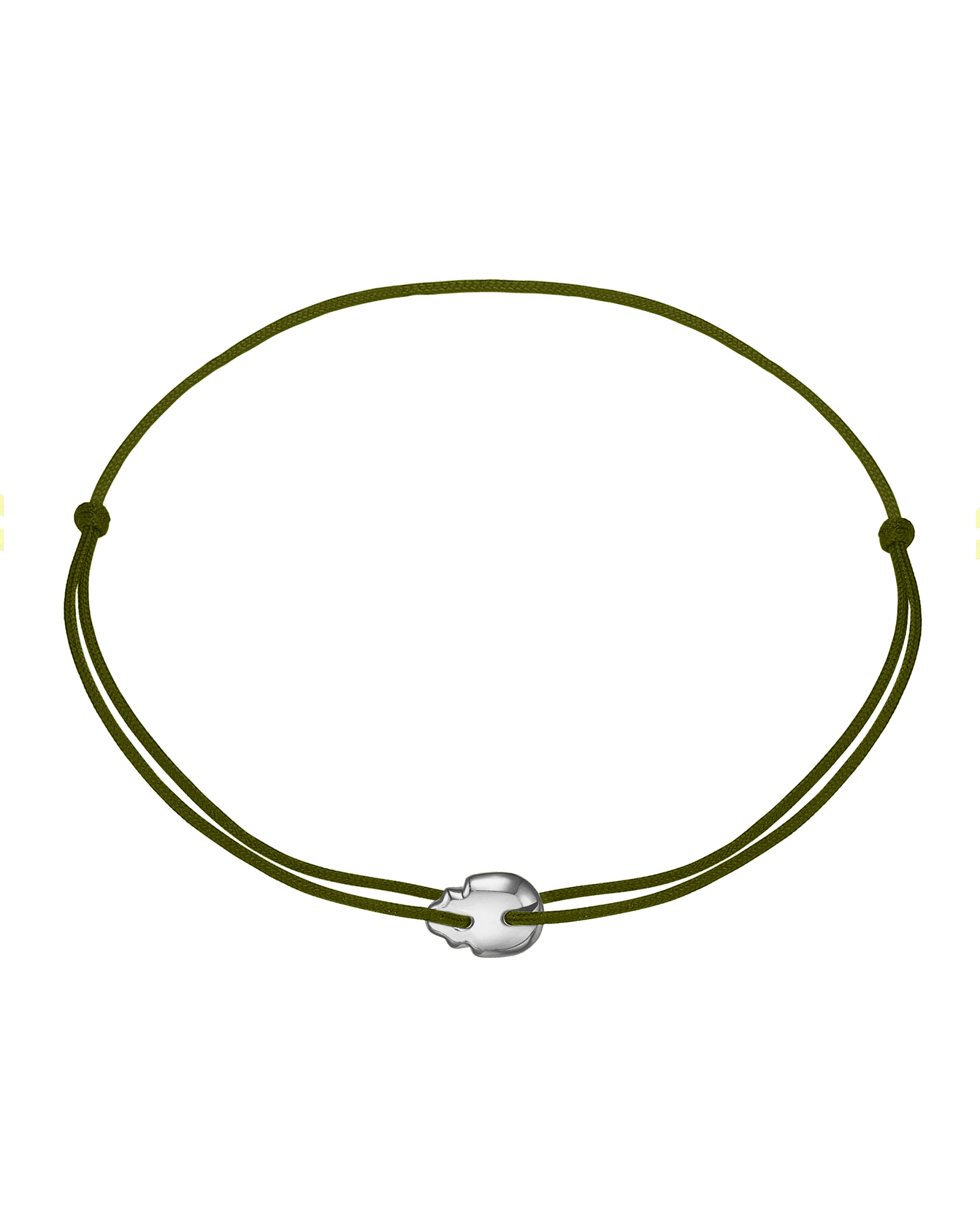 Men's Skull Cast Bracelet - 14K White Gold Bracelets magal-dev Dark Green 