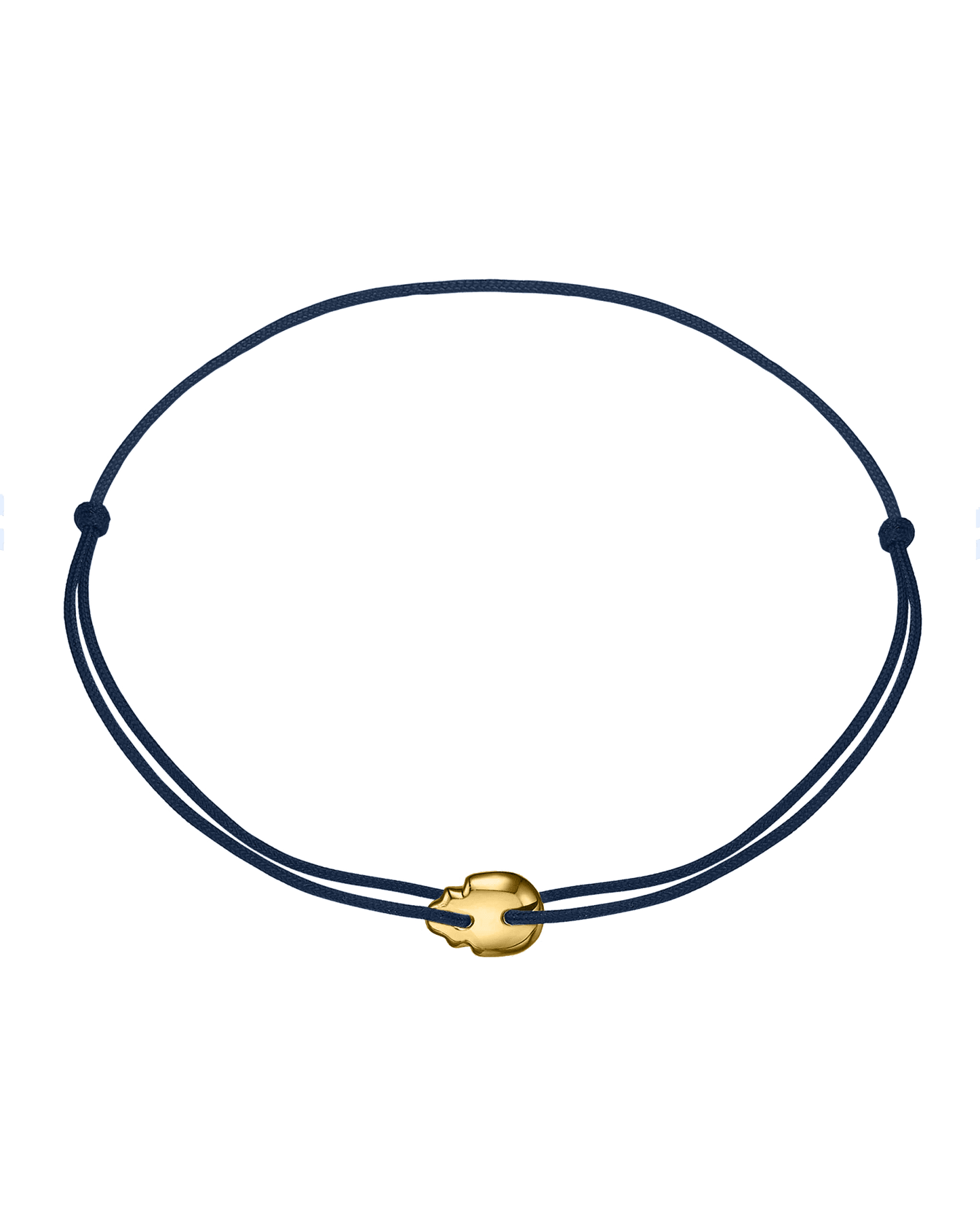 Men's Skull Cast Bracelet - 14K Yellow Gold Bracelet magal-dev Navy Blue 