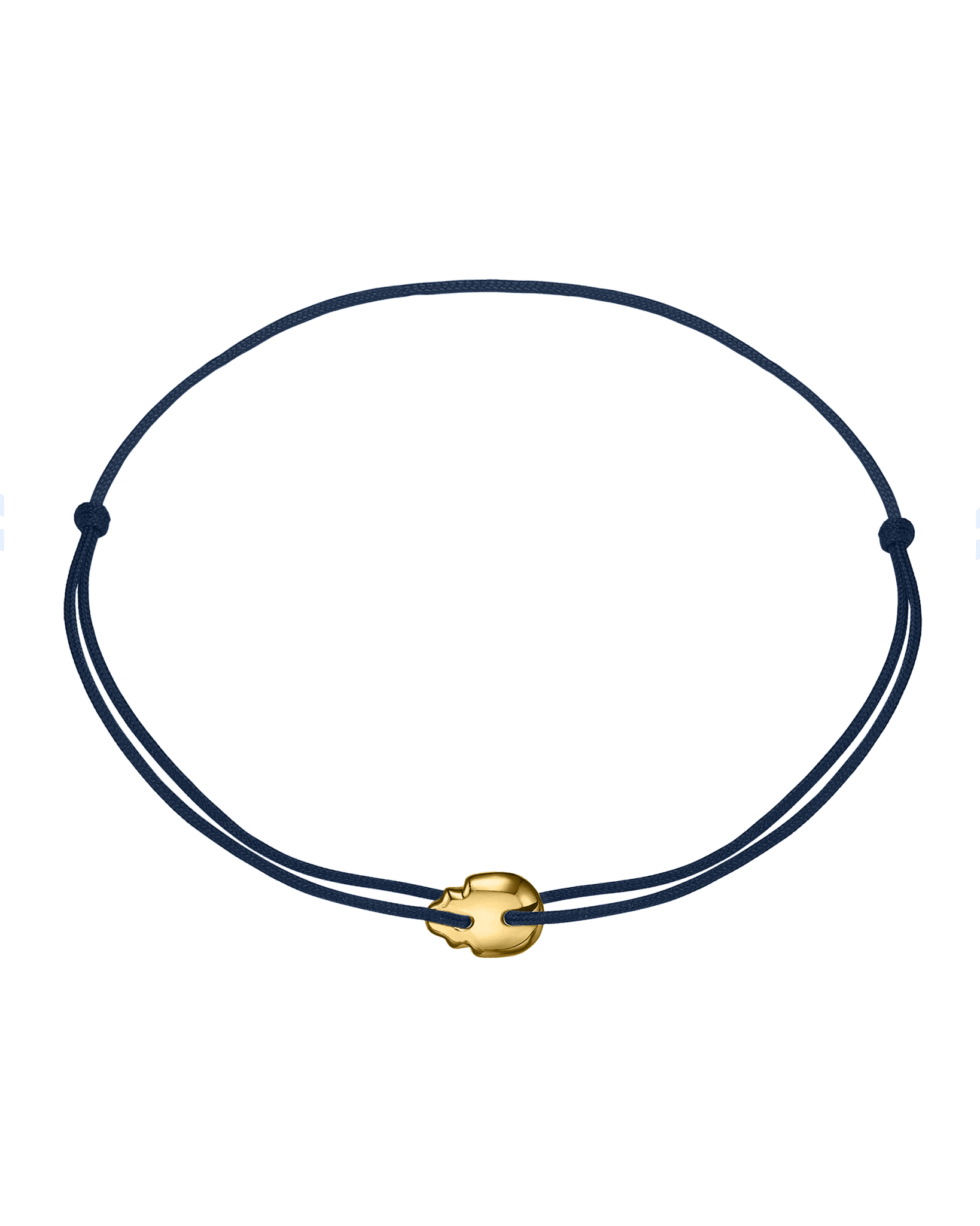 Men's Skull Cast Bracelet - 14K Yellow Gold Bracelet magal-dev Navy Blue 