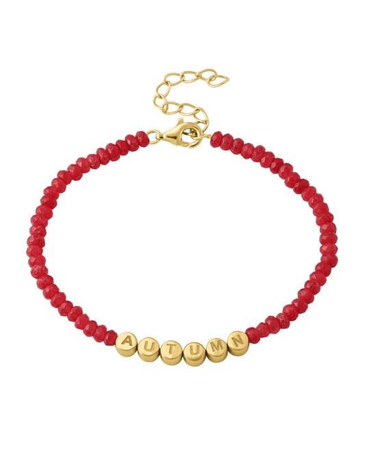 Metro Bracelet - 18K Gold Vermeil Bracelets magal-dev Red agate 1 