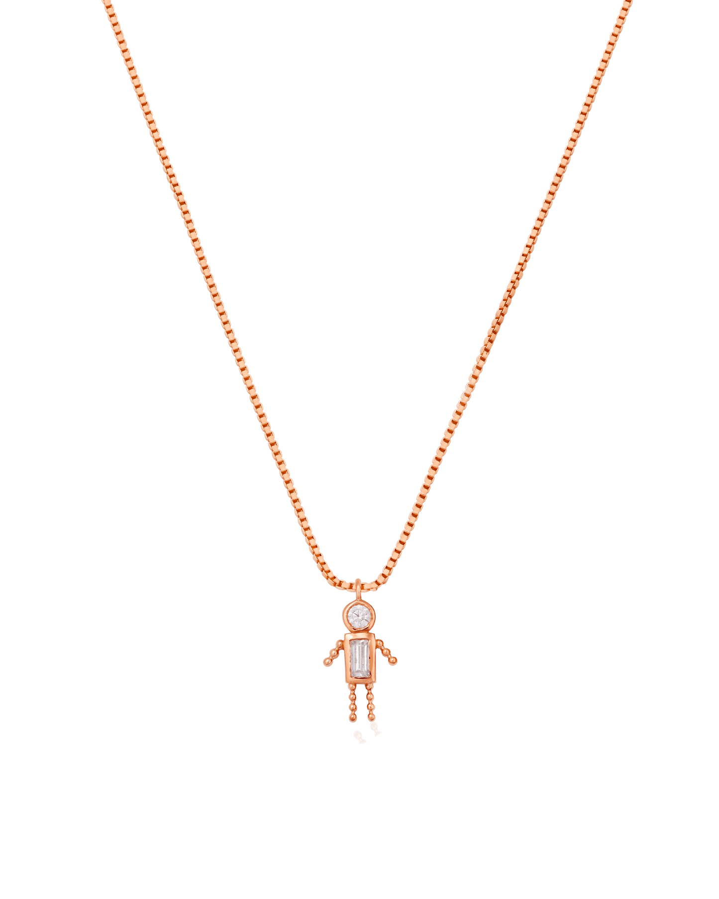 Single Mini Me Necklace - 18K Rose Vermeil Necklaces magal-dev 1 Small - 16" 