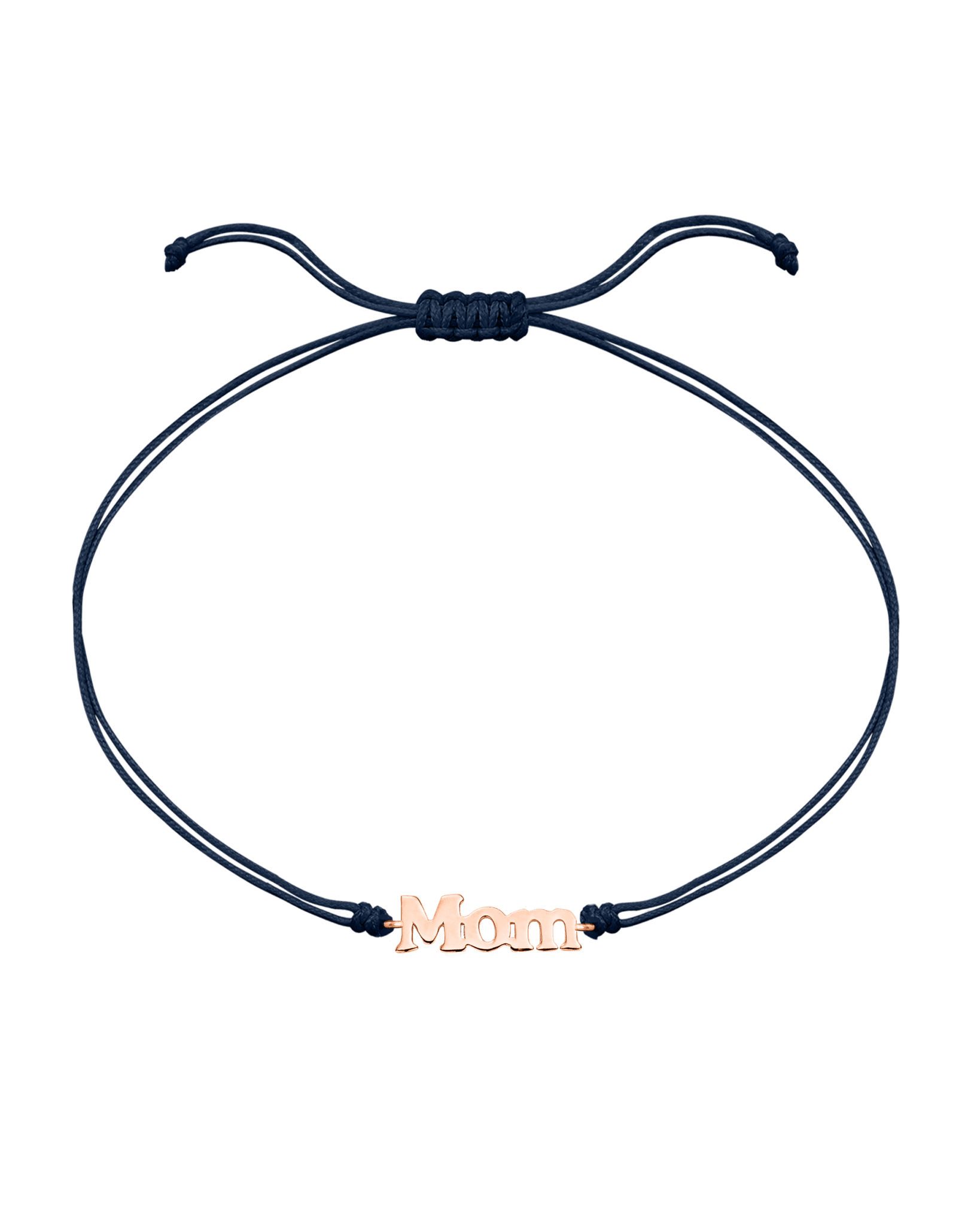 Mom String of Love - 14K Rose Gold Bracelets magal-dev Navy Blue Non Paved 