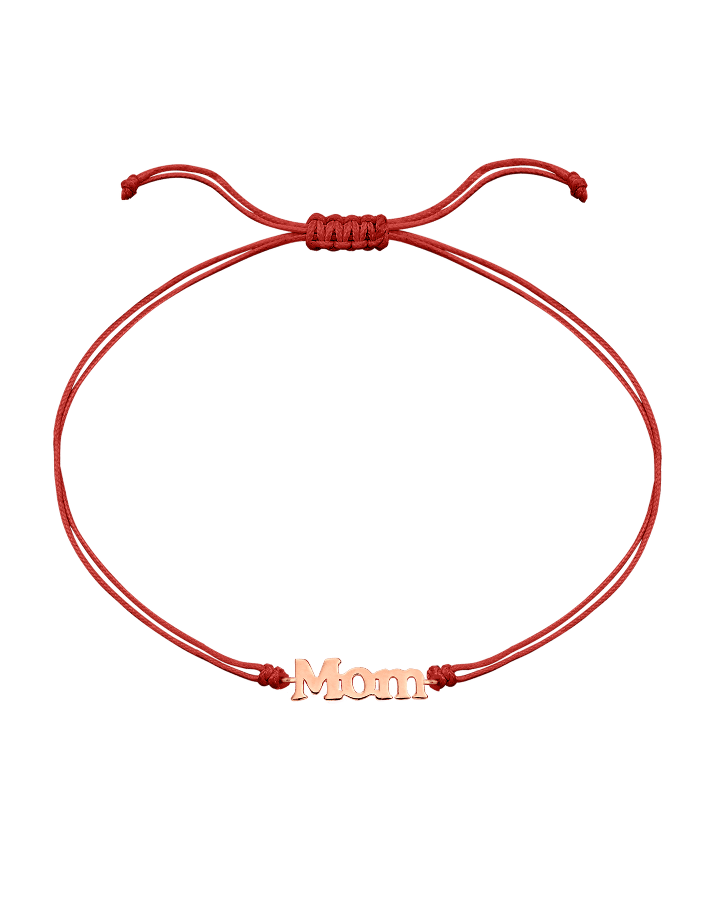 Mom String of Love - 14K Rose Gold Bracelets magal-dev Red Non Paved 