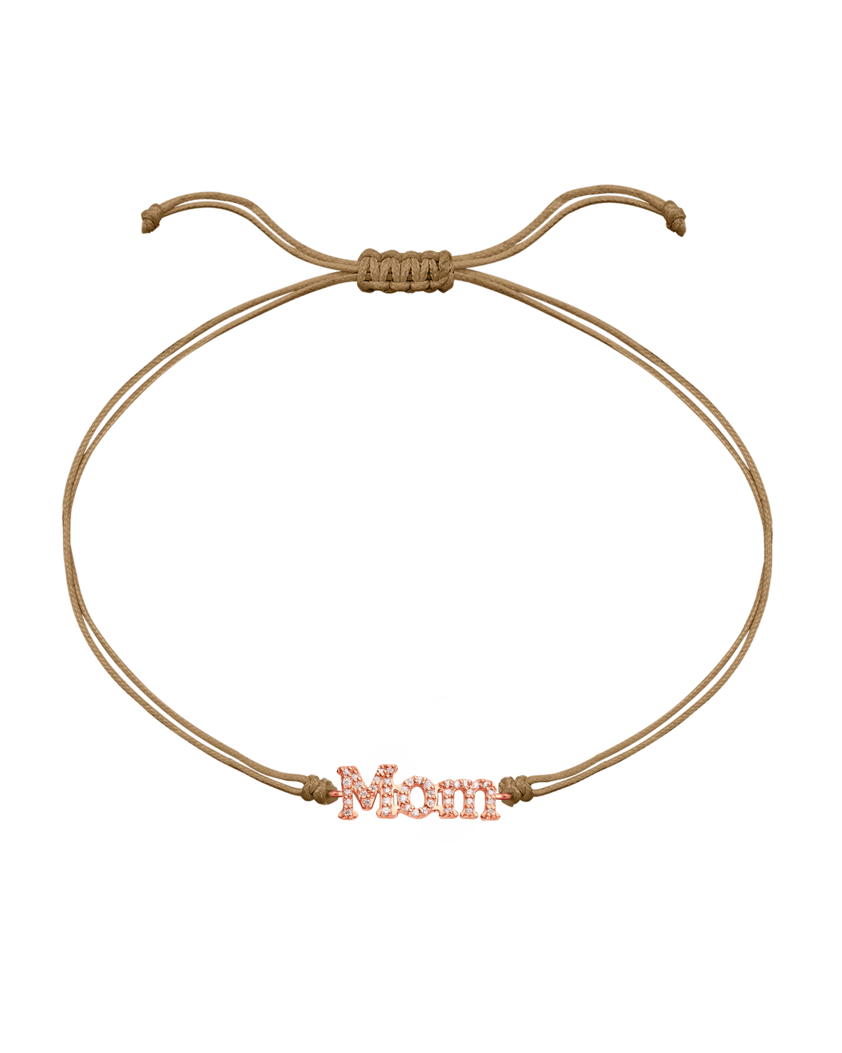 Mom String of Love - 14K Rose Gold Bracelets magal-dev Camel Paved (+$120) 