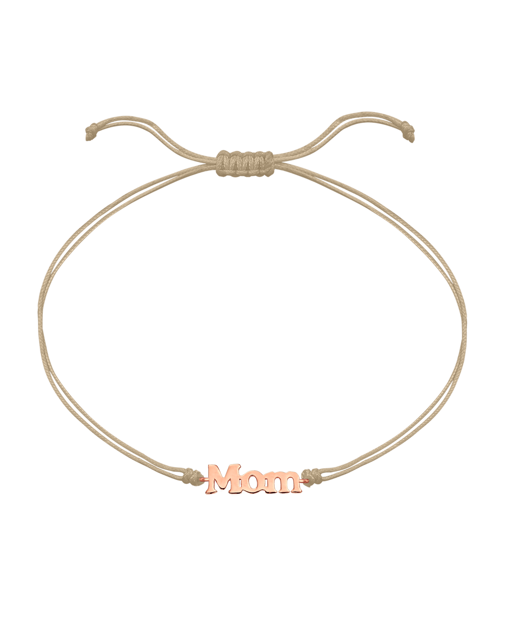 Mom String of Love - 14K Rose Gold Bracelets magal-dev Beige Non Paved 