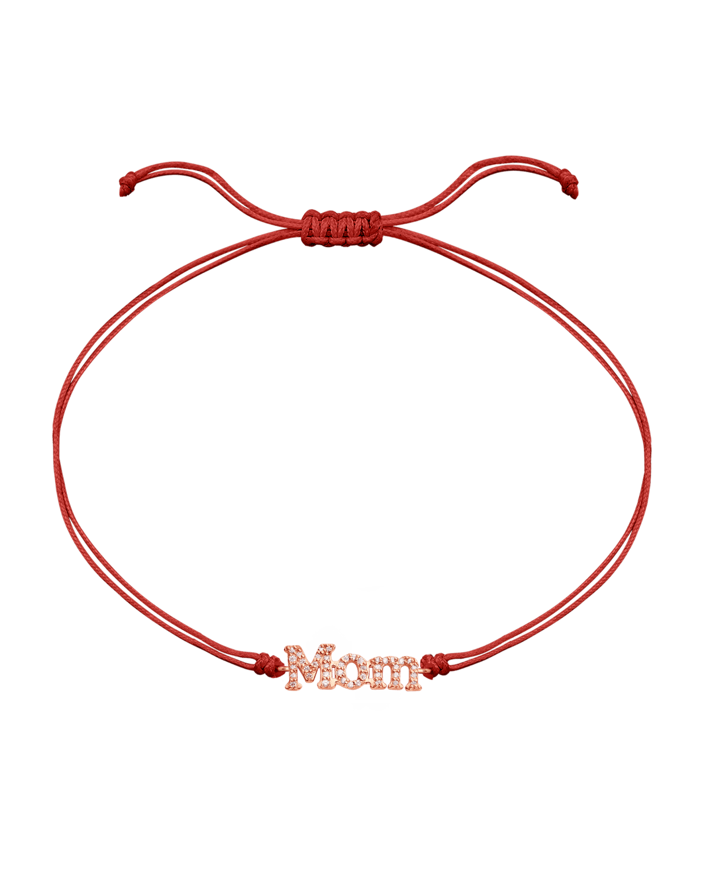 Mom String of Love - 14K Rose Gold Bracelets magal-dev Red Paved (+$120) 