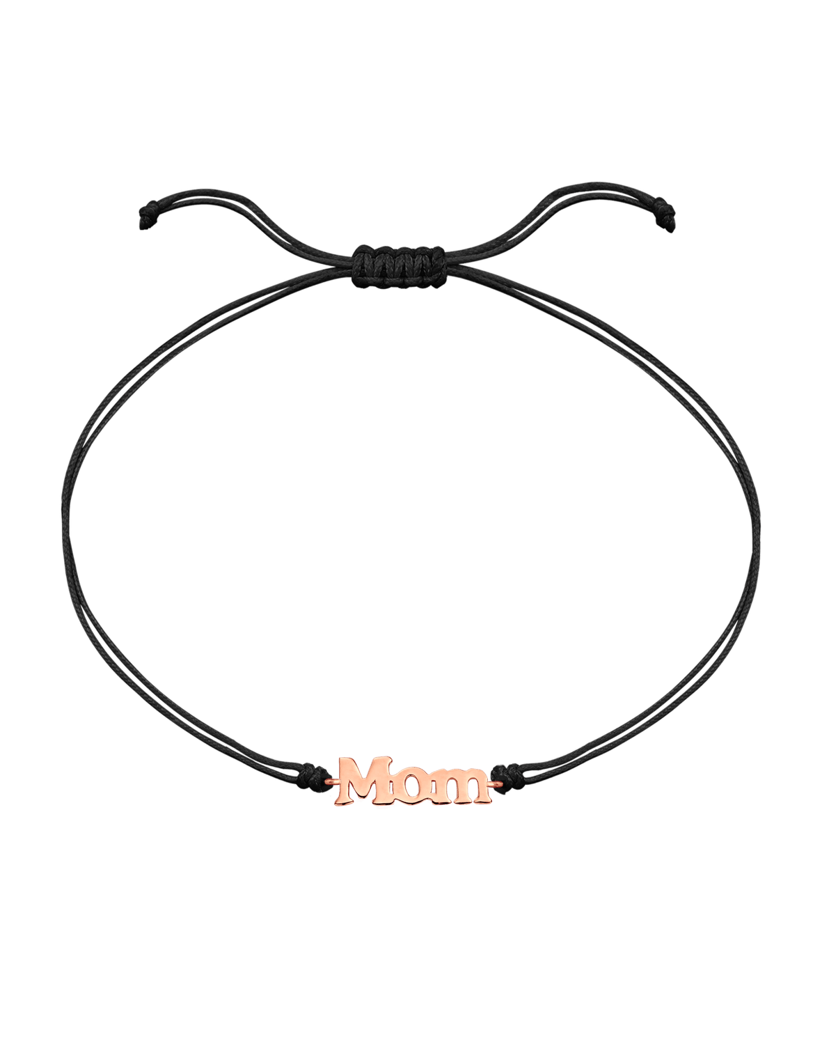 Mom String of Love - 14K Rose Gold Bracelets magal-dev Black Non Paved 
